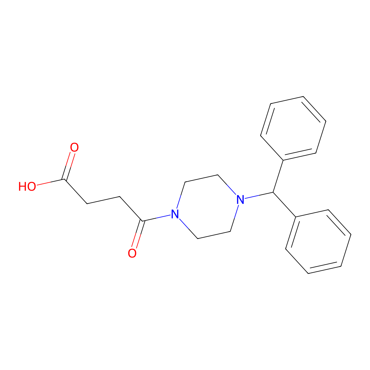 4-[4-(Diphenylmethyl)piperazin-1-yl]-4-oxobutanoic acid molecular structure, CAS 353276-05-8