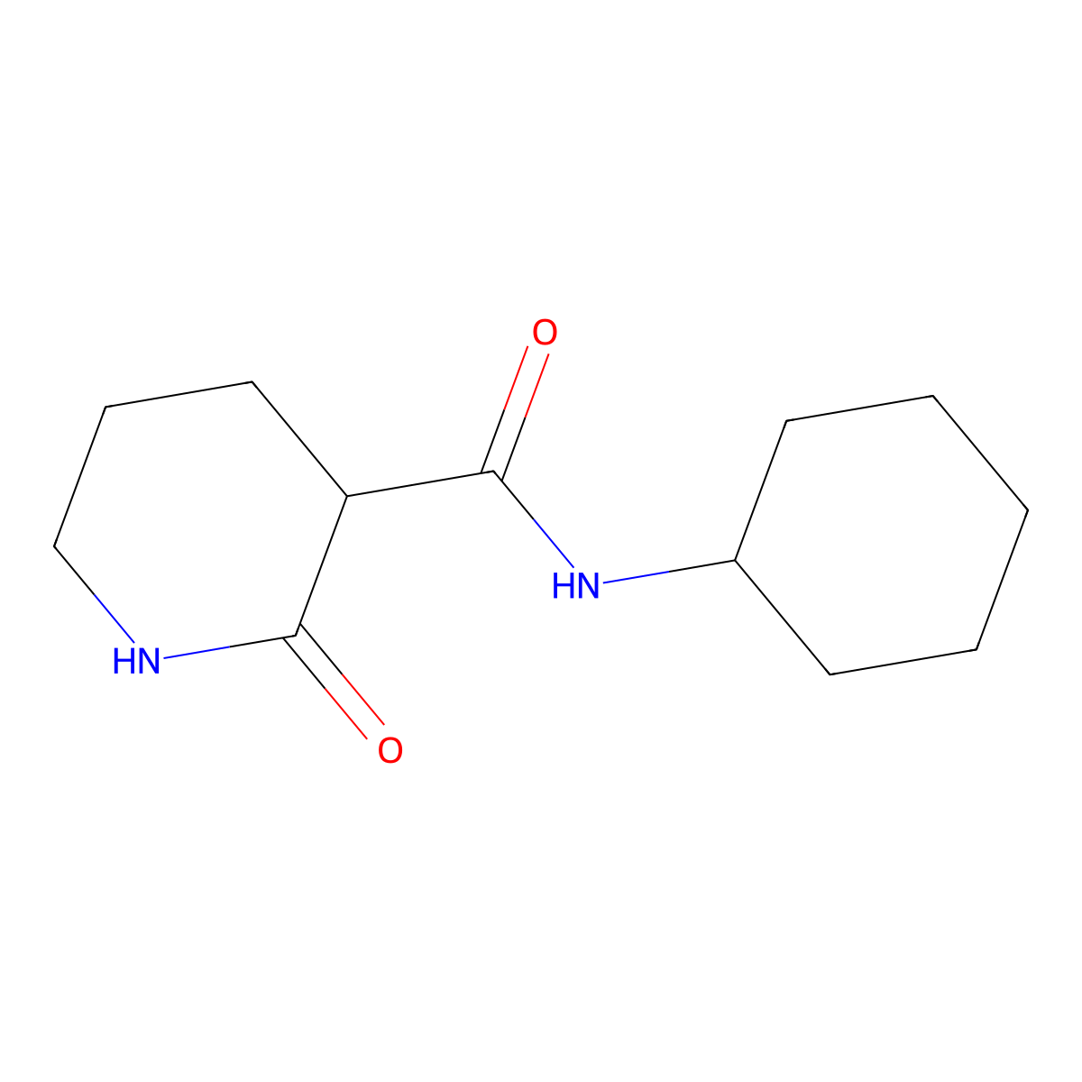 N-cyclohexyl-2-oxopiperidine-3-carboxamide molecular structure, CAS 353276-08-1
