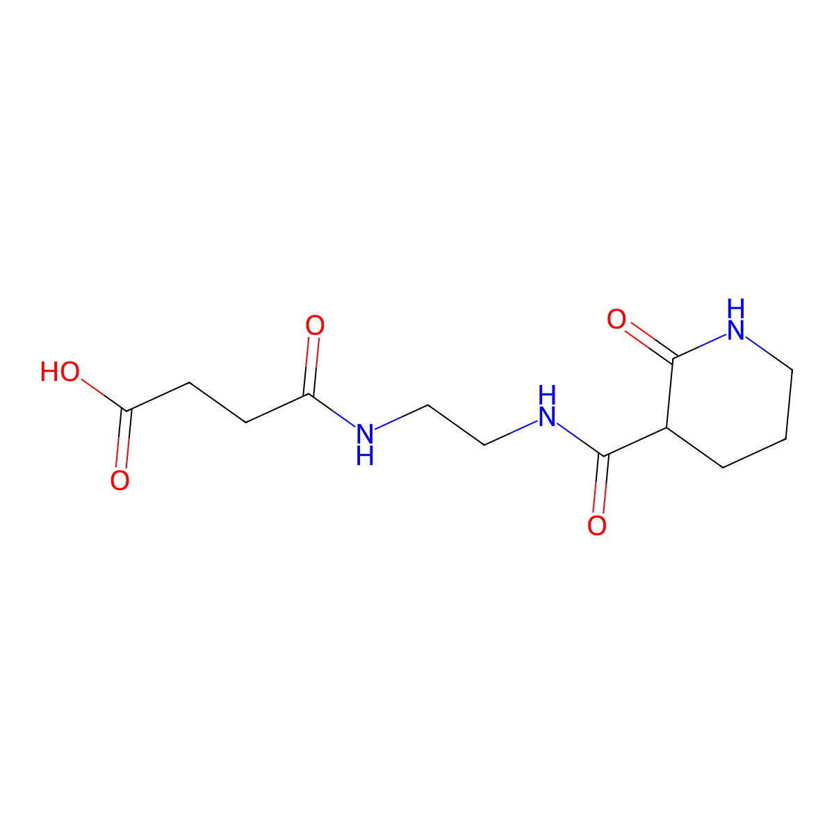 4-Oxo-4-[(2-{[(2-oxopiperidin-3-yl)carbonyl]amino}ethyl)amino]butanoic acid molecular structure, CAS 353276-17-2