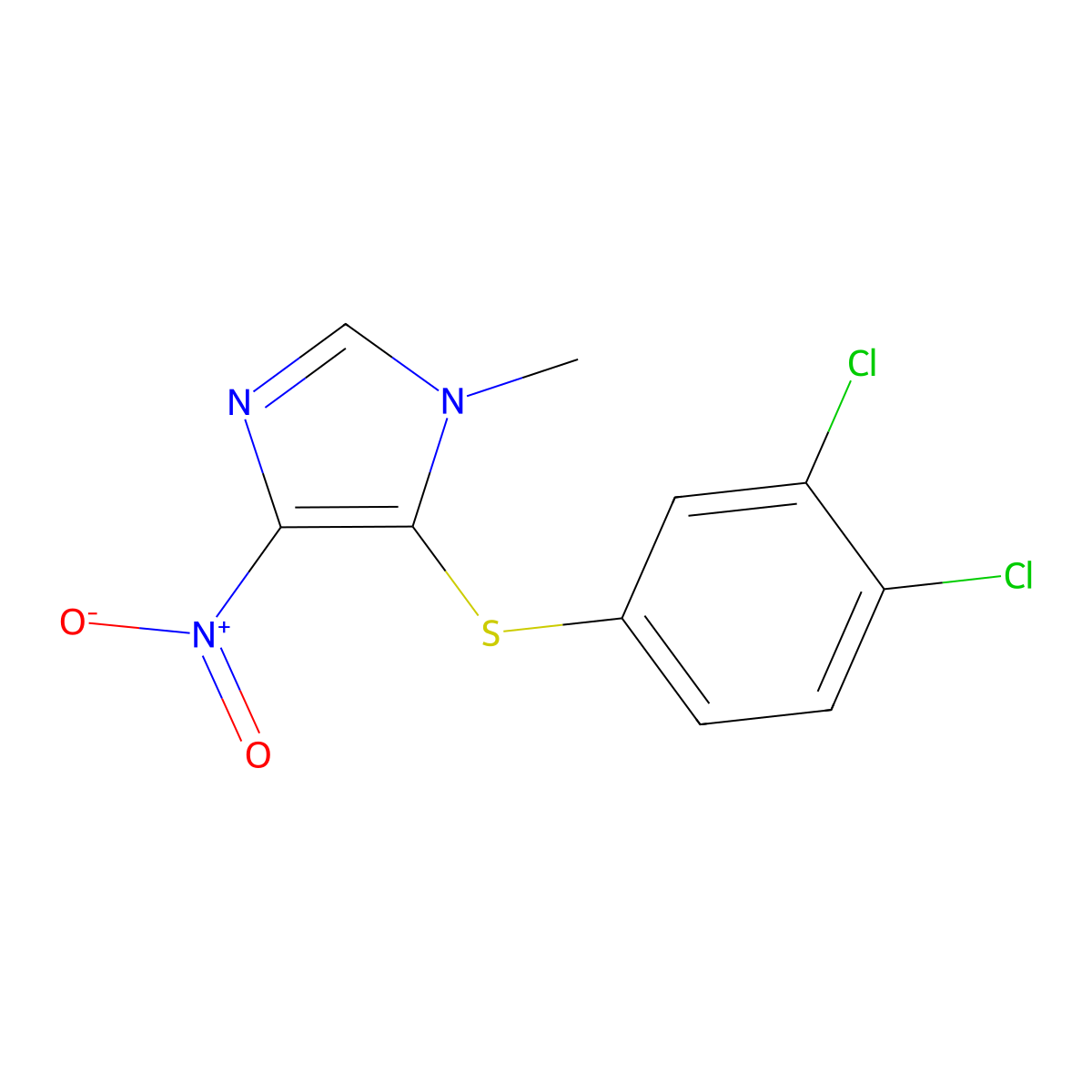 5-[(3,4-dichlorophenyl)sulfanyl]-4-nitro-1-methyl-1H-imidazole molecular structure, CAS 353277-17-5