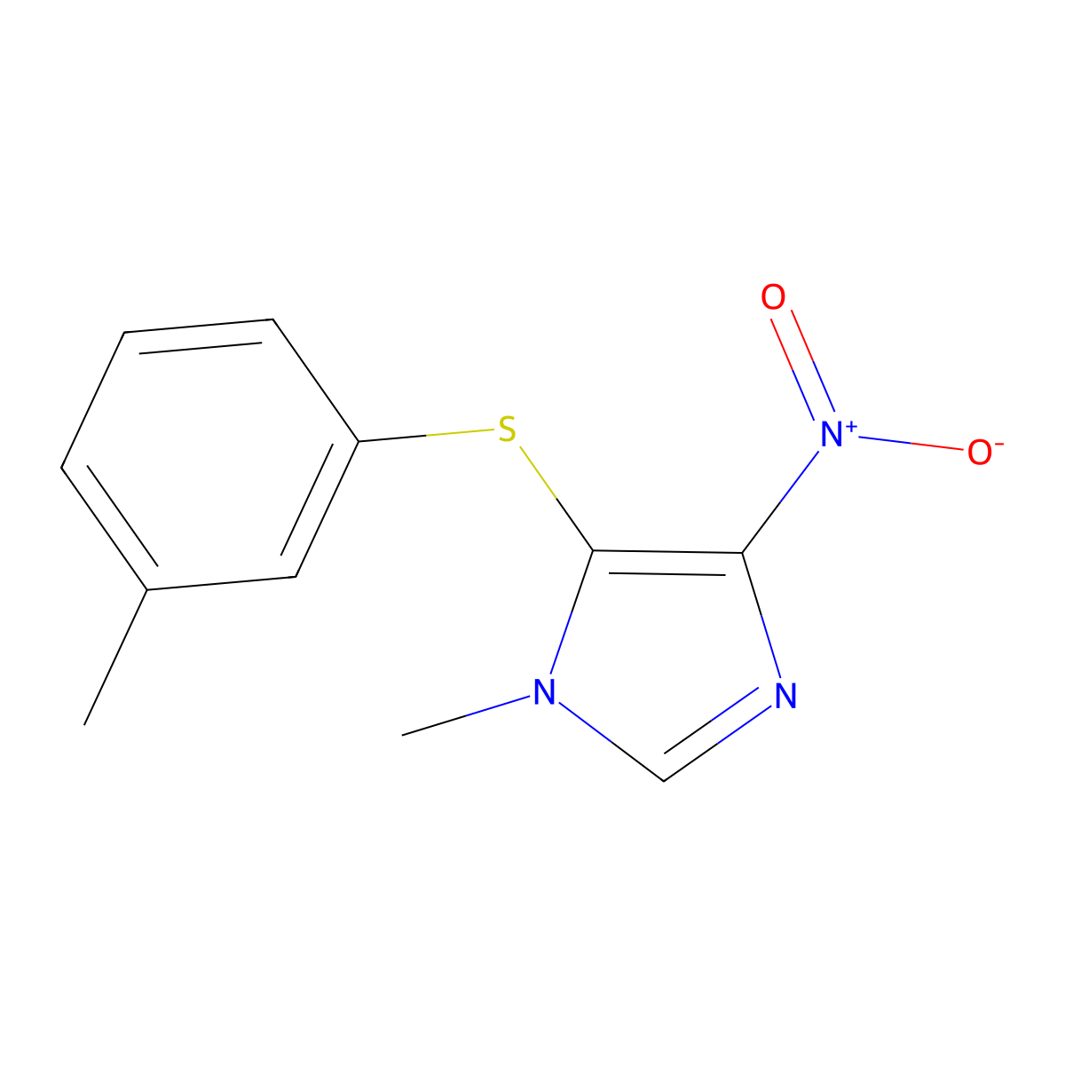 4-nitro-1-methyl-5-[(3-methylphenyl)sulfanyl]-1H-imidazole molecular structure, CAS 353277-25-5