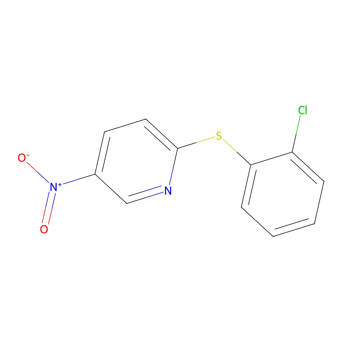2-[(2-Chlorophenyl)sulfanyl]-5-nitropyridine molecular structure, CAS 353277-31-3