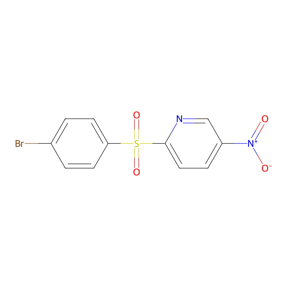 2-[(4-Bromophenyl)sulfonyl]-5-nitropyridine molecular structure, CAS 353277-41-5