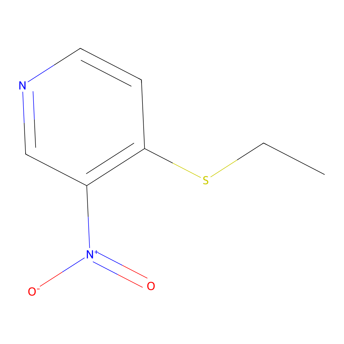 4-Ethylsulfanyl-3-nitropyridine molecular structure, CAS 353277-43-7