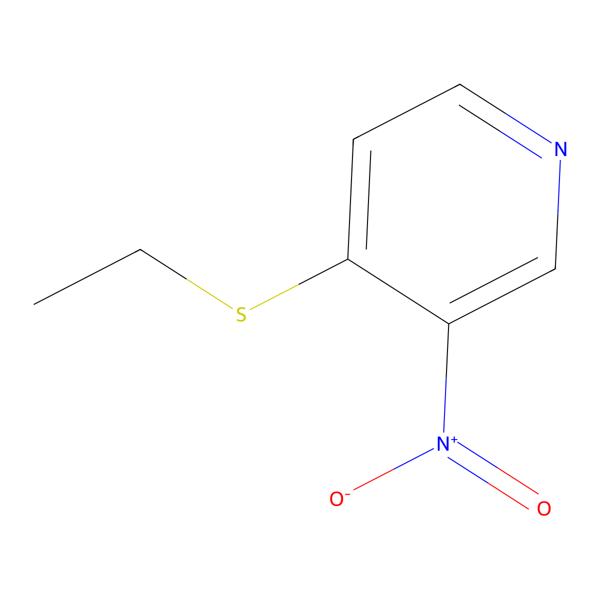 4-Ethylsulfanyl-3-nitropyridine molecular structure, CAS 353277-43-7