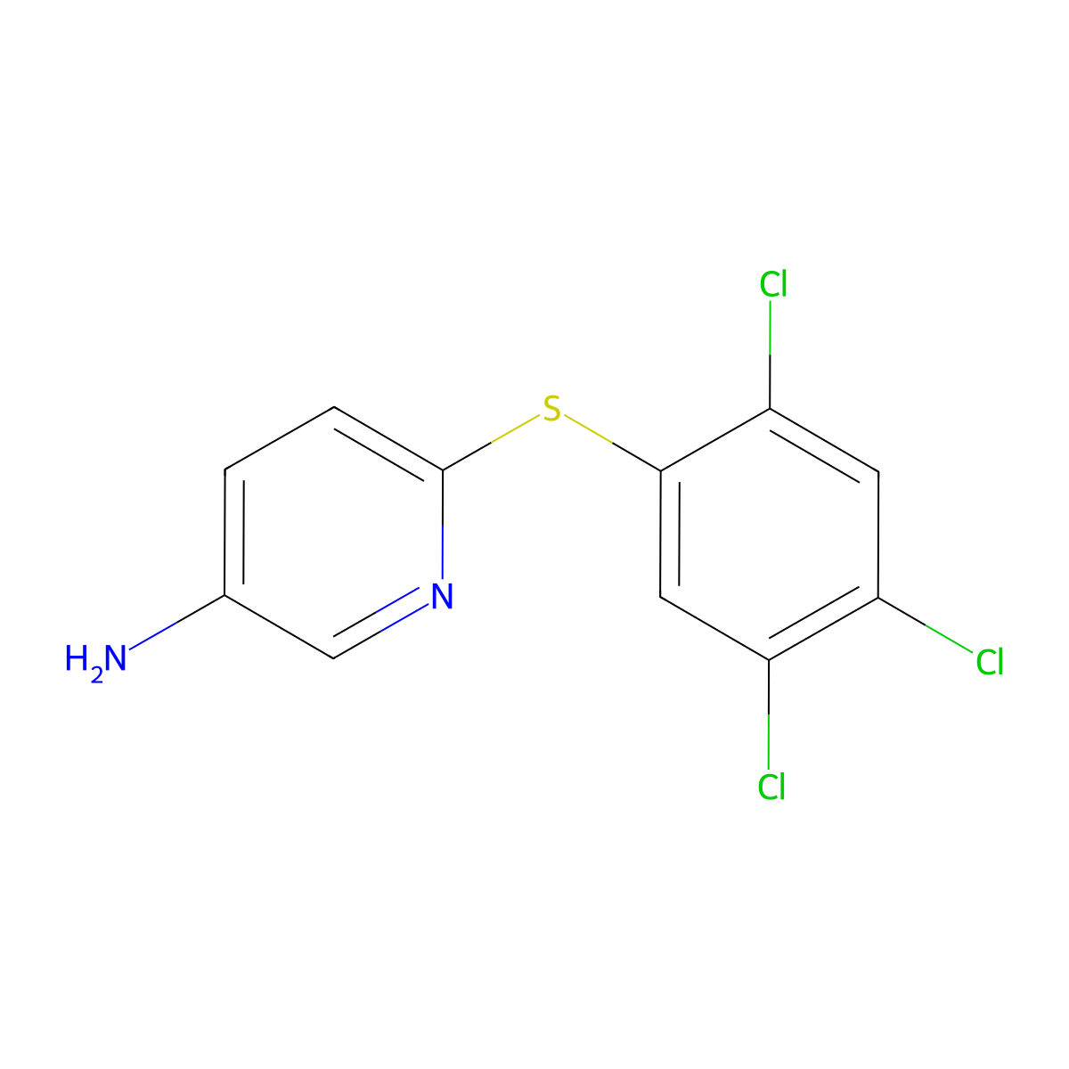 6-[(2,4,5-Trichlorophenyl)sulfanyl]-3-pyridinamine molecular structure, CAS 353277-49-3