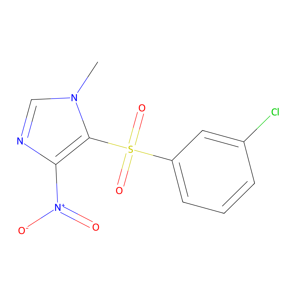 5-[(3-chlorophenyl)sulfonyl]-4-nitro-1-methyl-1H-imidazole molecular structure, CAS 353277-56-2