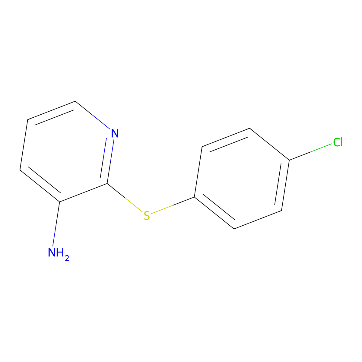 2-(4-Chlorophenyl)sulfanylpyridin-3-amine molecular structure, CAS 353277-58-4