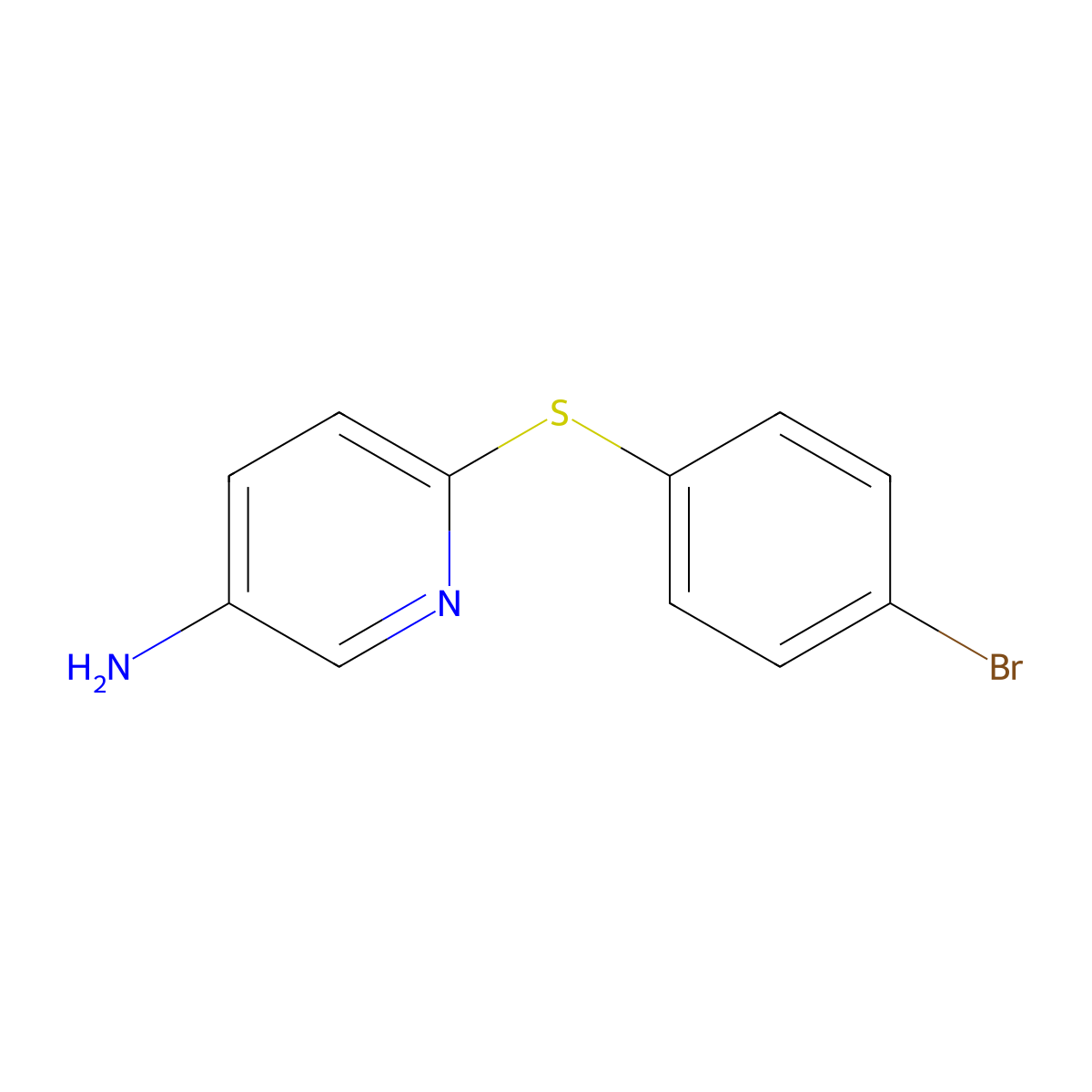 6-[(4-Bromophenyl)sulfanyl]-3-pyridinylamine molecular structure, CAS 353277-60-8