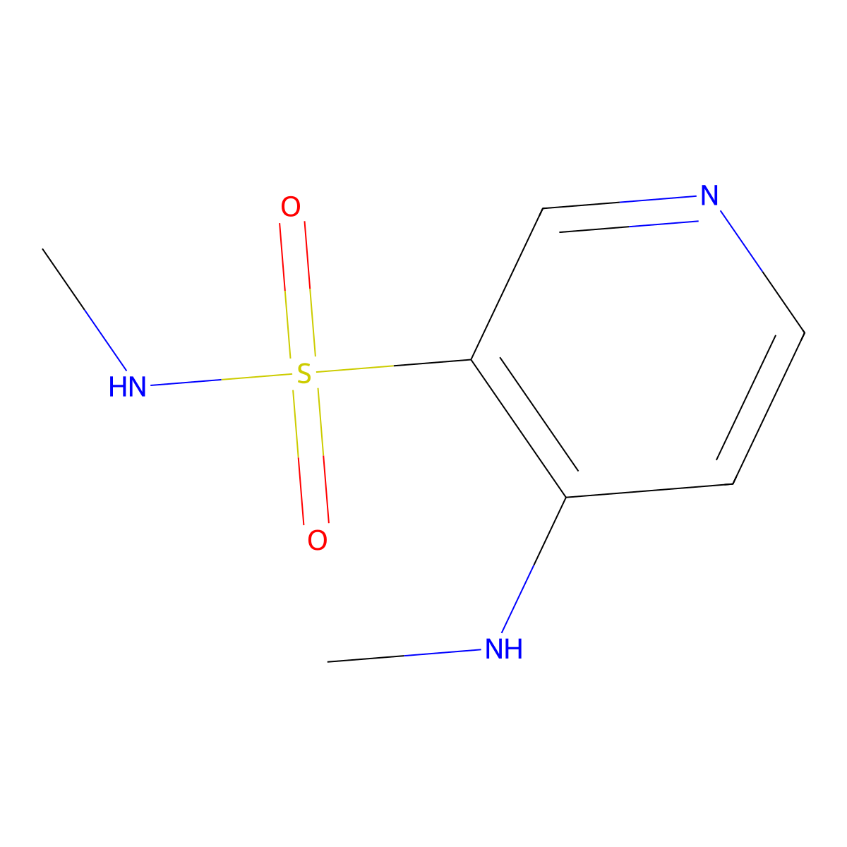N-methyl-4-(methylamino)pyridine-3-sulfonamide molecular structure, CAS 353277-94-8