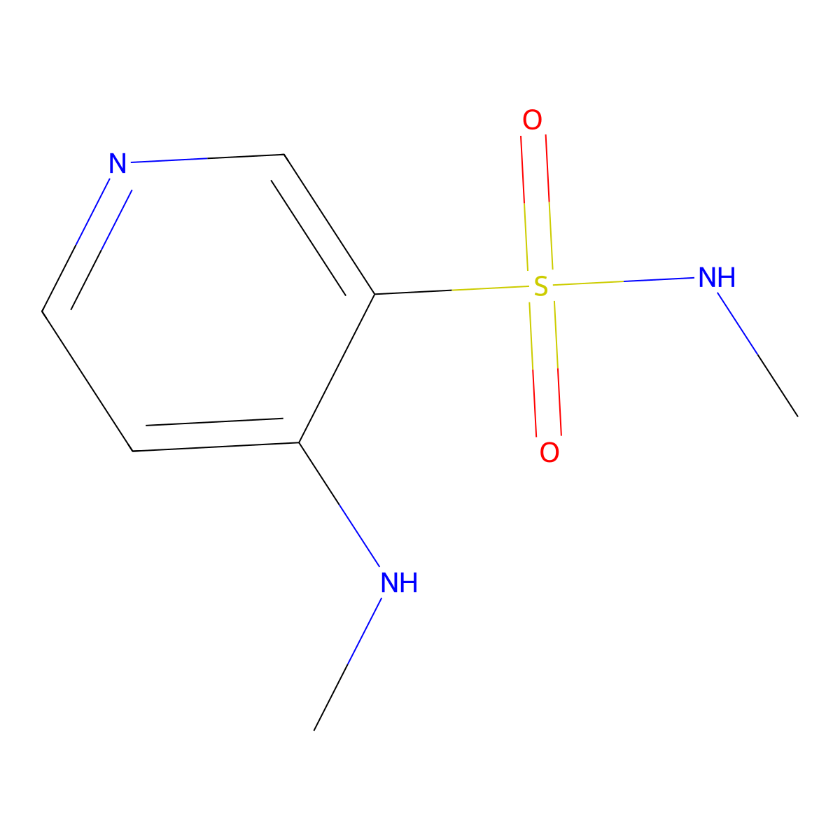 N-methyl-4-(methylamino)pyridine-3-sulfonamide molecular structure, CAS 353277-94-8