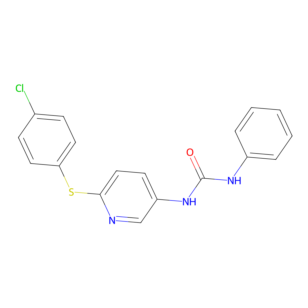 N-{6-[(4-chlorophenyl)sulfanyl]-3-pyridinyl}-N'-phenylurea molecular structure, CAS 353278-61-2