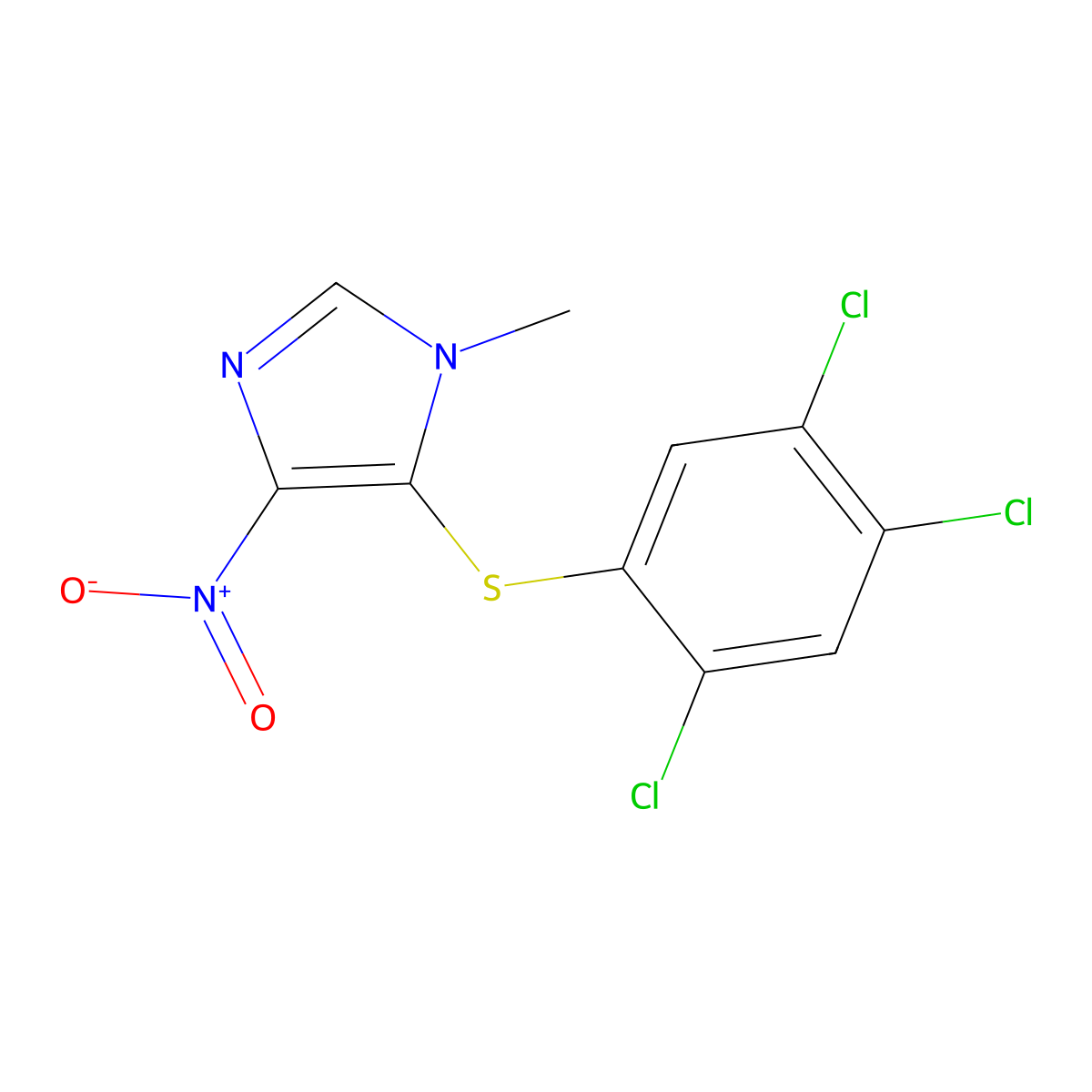 4-nitro-1-methyl-5-[(2,4,5-trichlorophenyl)sulfanyl]-1H-imidazole molecular structure, CAS 353280-19-0