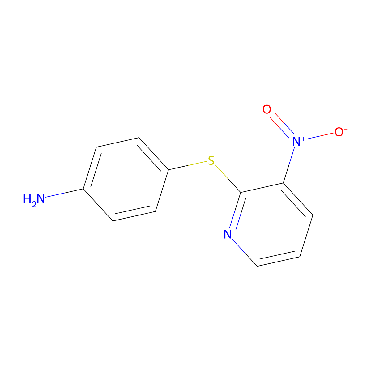 4-((3-Nitropyridin-2-yl)thio)aniline molecular structure, CAS 353281-02-4
