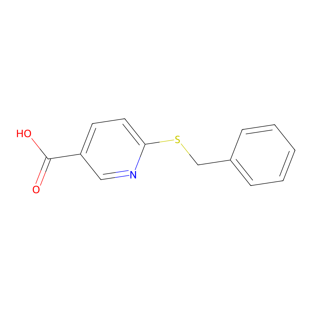 6-(Benzylsulfanyl)nicotinic acid molecular structure, CAS 353281-45-5