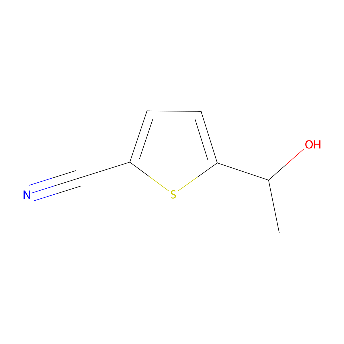 5-(1-Hydroxyethyl)thiophene-2-carbonitrile molecular structure, CAS 353282-69-6