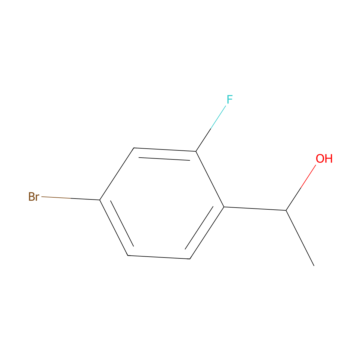 1-(4-Bromo-2-fluorophenyl)ethanol molecular structure, CAS 353282-88-9
