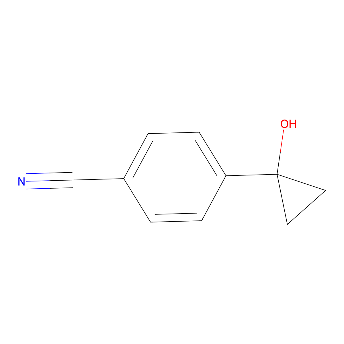 4-(1-Hydroxycyclopropyl)benzonitrile molecular structure, CAS 353283-29-1