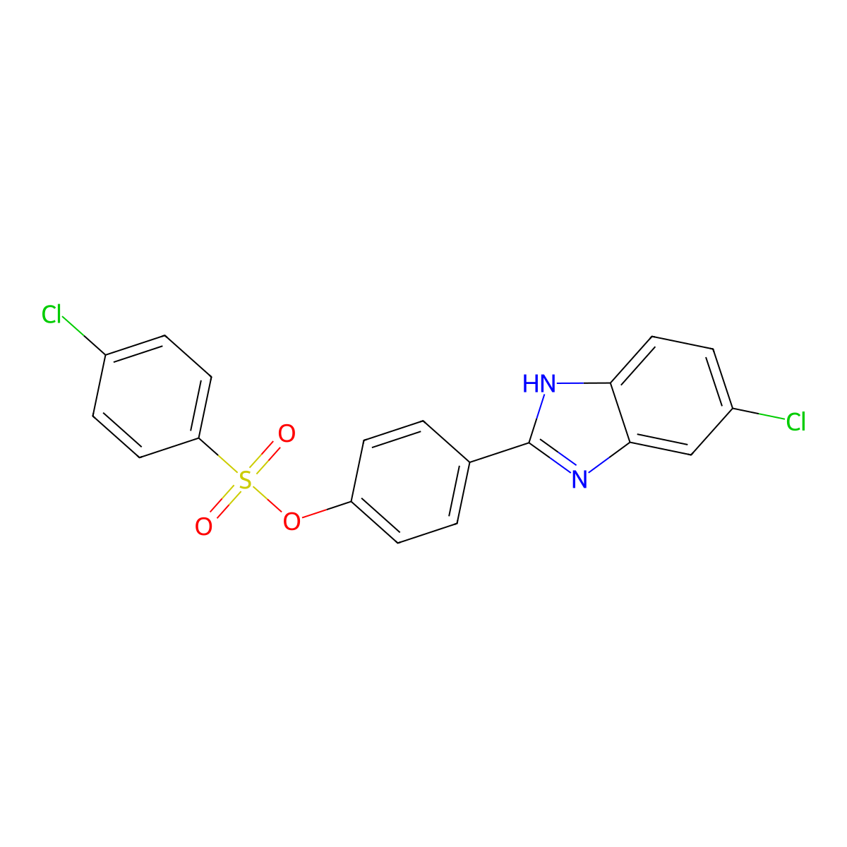 4-(5-chloro-1H-benzimidazol-2-yl)phenyl 4-chlorobenzenesulfonate molecular structure, CAS 353287-33-9