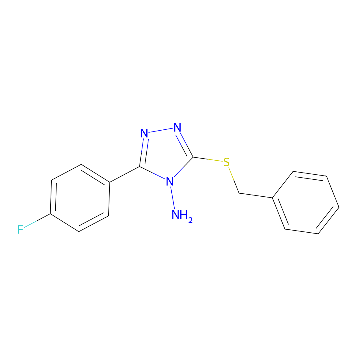 5-(4-Fluorophenyl)-3-(phenylmethylthio)-1,2,4-triazole-4-ylamine molecular structure, CAS 353287-99-7