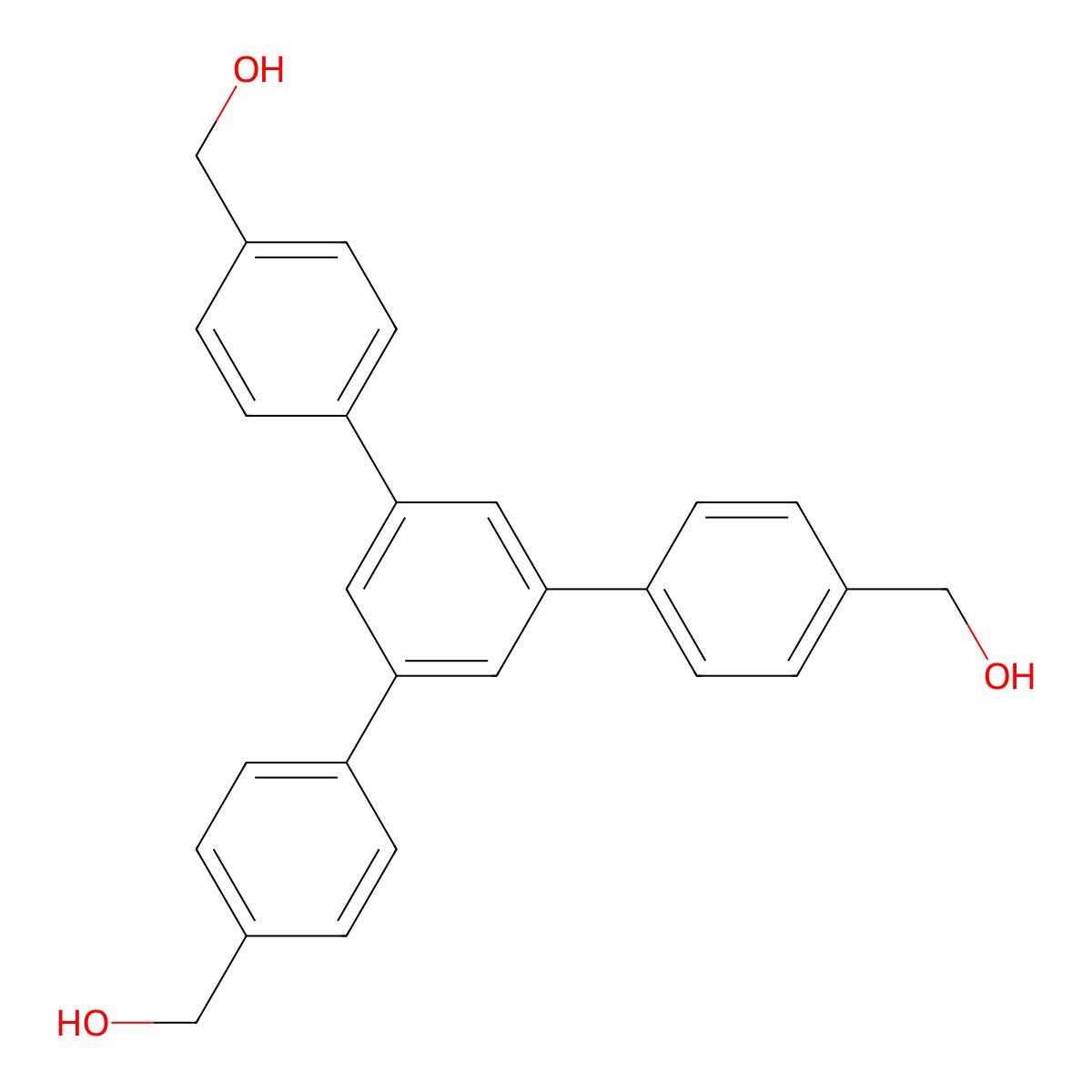 (5'-(4-(Hydroxymethyl)phenyl)-[1,1':3',1''-terphenyl]-4,4''-diyl)dimethanol molecular structure, CAS 353289-47-1
