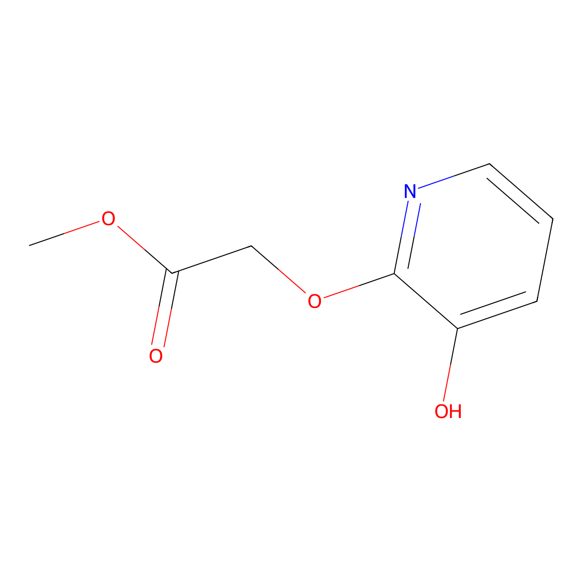 Methyl 2-((3-hydroxypyridin-2-yl)oxy)acetate molecular structure, CAS 353292-80-5