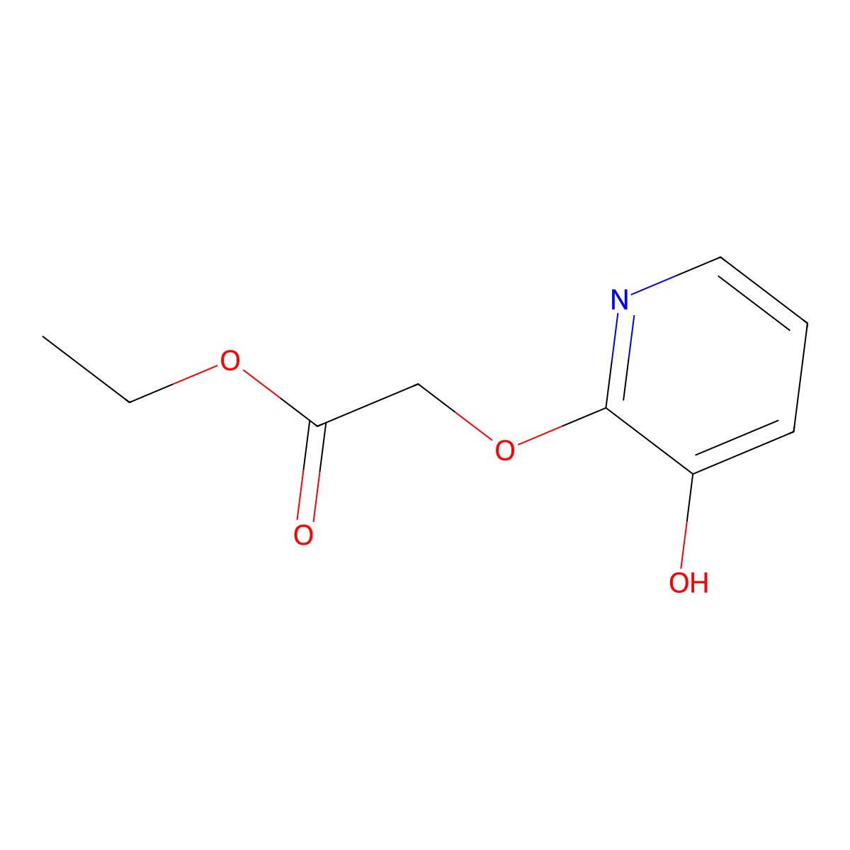 Ethyl 2-[(3-hydroxypyridin-2-yl)oxy]acetate molecular structure, CAS 353292-81-6