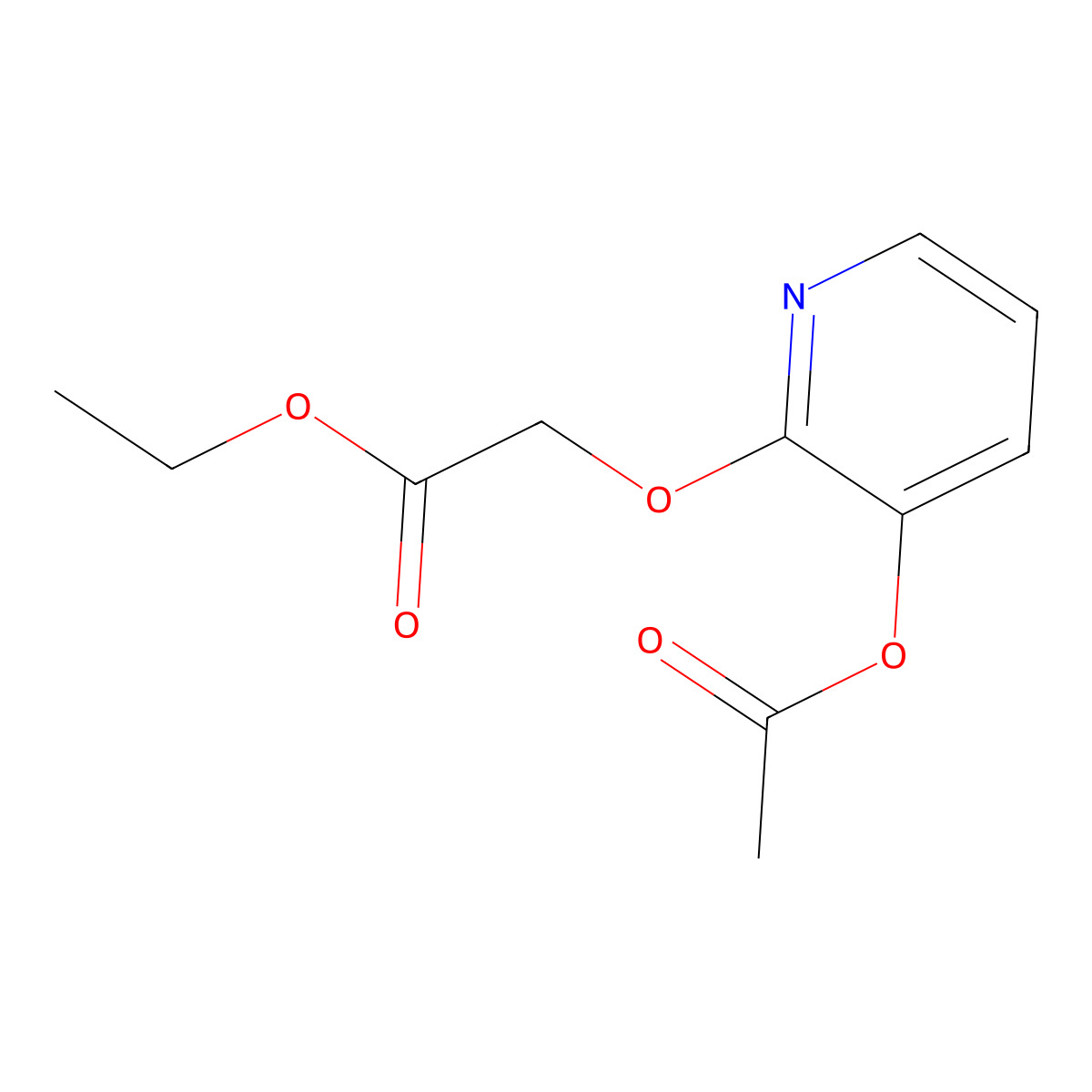 3-Acetoxy-2-(ethoxycarbonyl)methoxypyridine molecular structure, CAS 353293-55-7