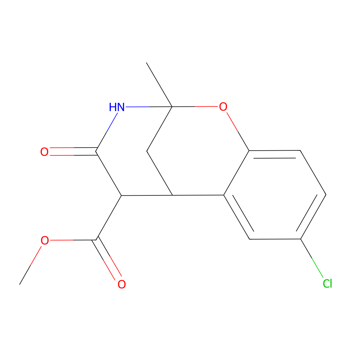 methyl 8-chloro-2-methyl-4-oxo-3,4,5,6-tetrahydro-2H-2,6-methano-1,3-benzoxazocine-5-carboxylate molecular structure, CAS 353296-61-4
