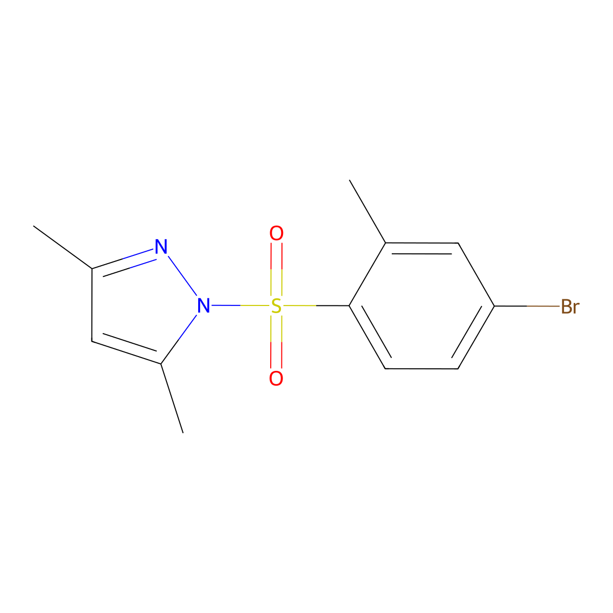 1-[(4-bromo-2-methylphenyl)sulfonyl]-3,5-dimethyl-1H-pyrazole molecular structure, CAS 353296-68-1