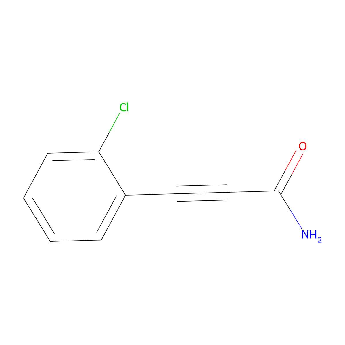 3-(2-Chlorophenyl)-2-propynamide molecular structure, CAS 3533-13-9