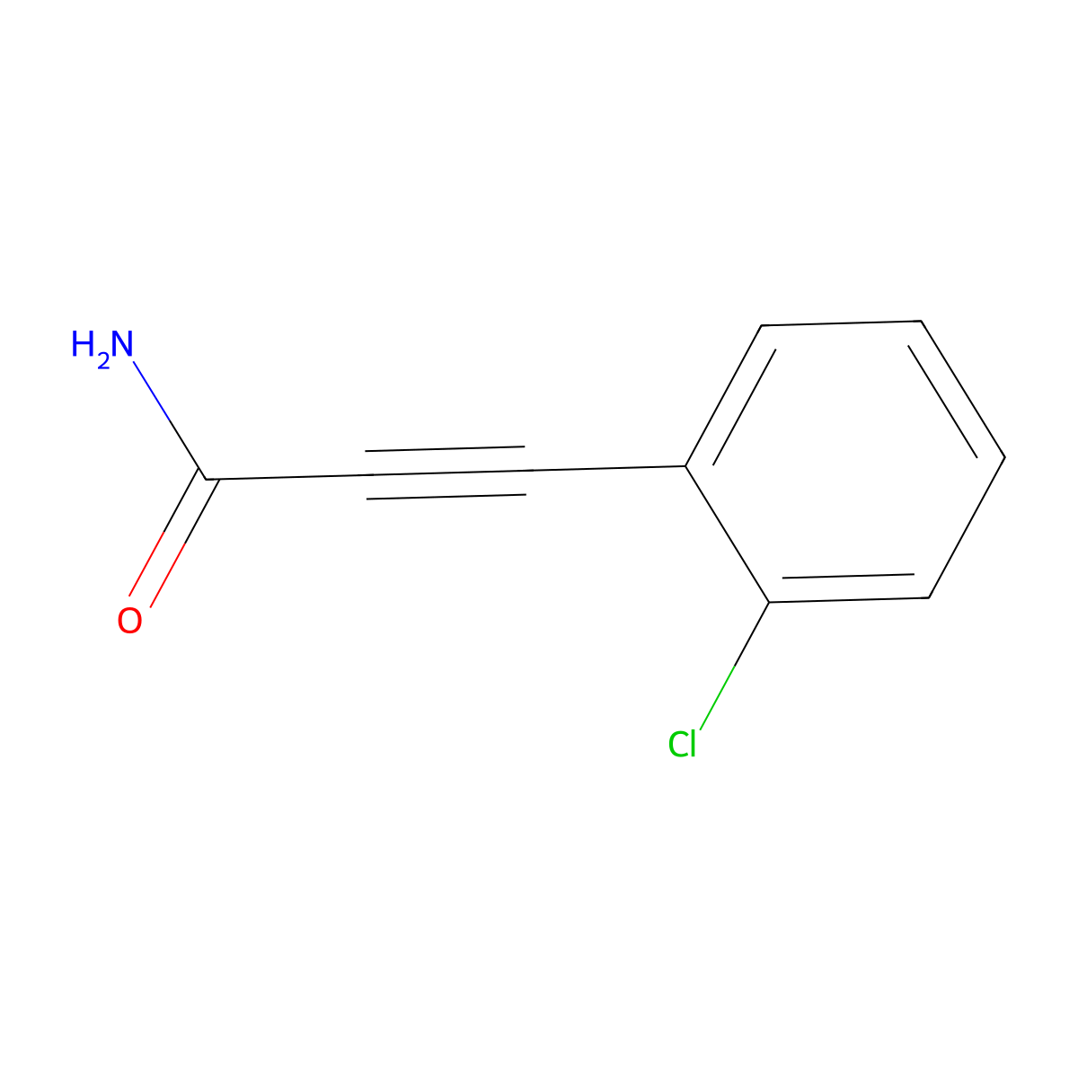 3-(2-Chlorophenyl)-2-propynamide molecular structure, CAS 3533-13-9