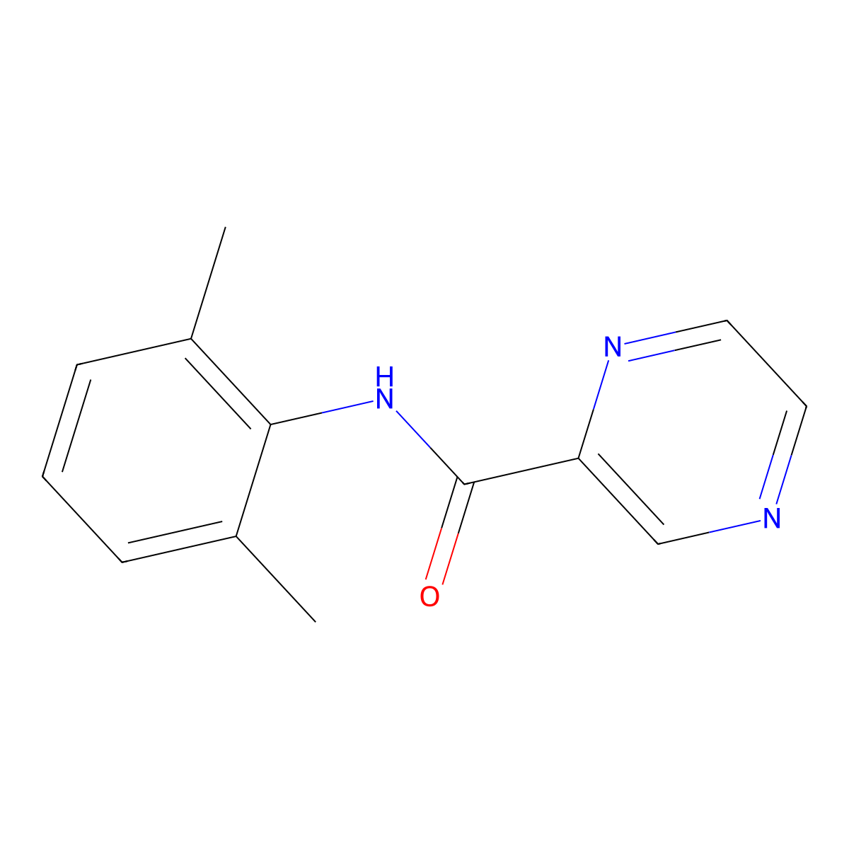 N-(2,6-dimethylphenyl)pyrazine-2-carboxamide molecular structure, CAS 35333-91-6