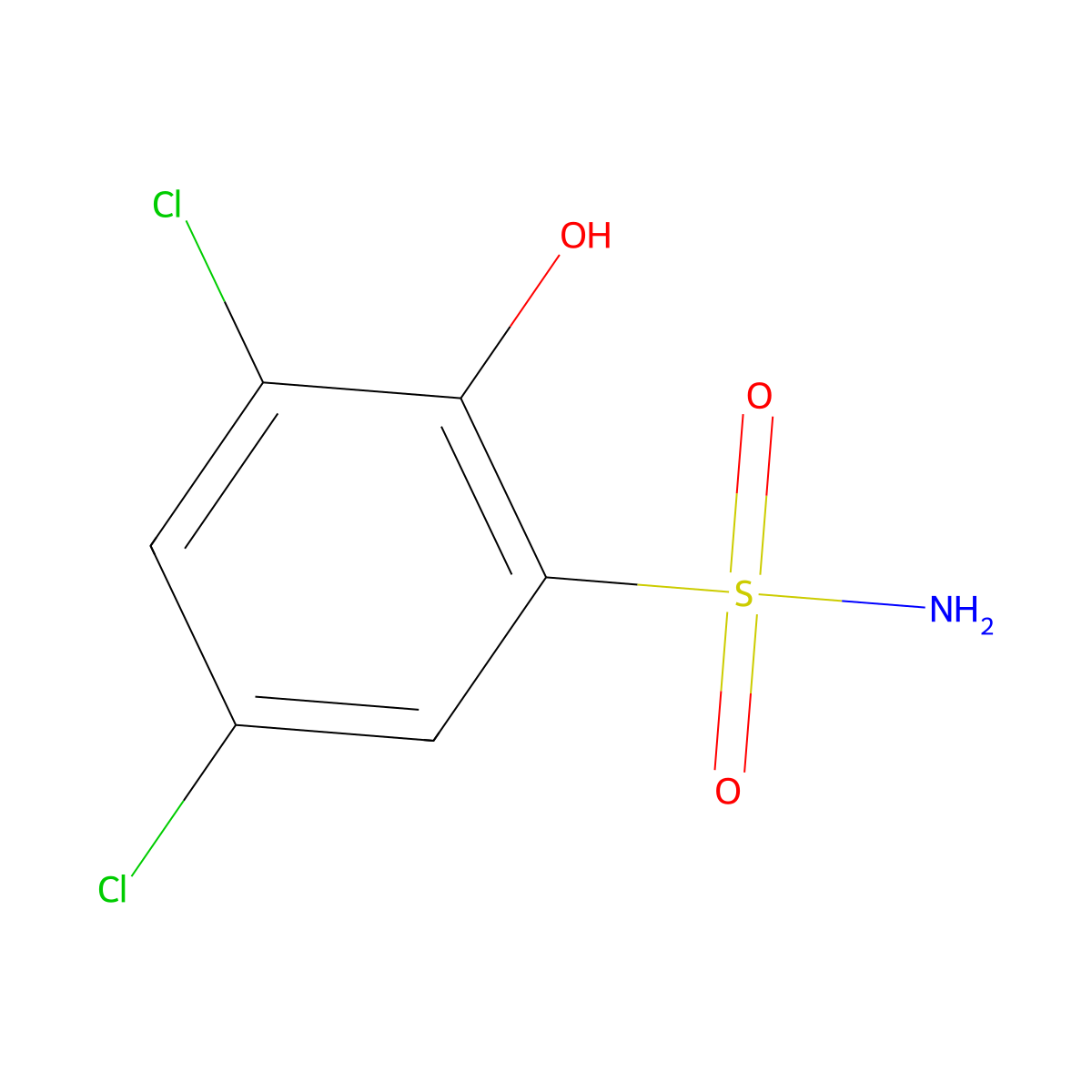 3,5-Dichloro-2-hydroxybenzenesulfonamide molecular structure, CAS 35337-99-6
