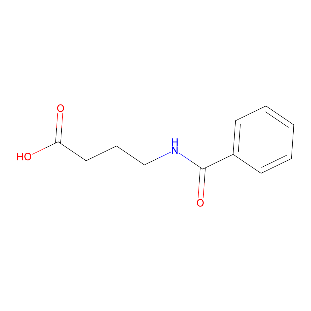 Butanoic acid, 4-(benzoylamino)- molecular structure, CAS 35340-63-7