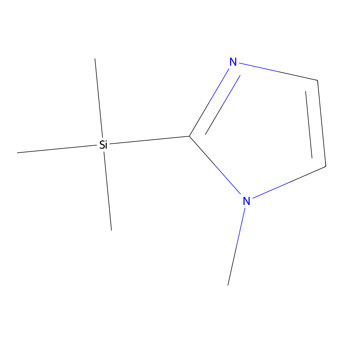 1H-Imidazole, 1-methyl-2-(trimethylsilyl)- molecular structure, CAS 35342-89-3