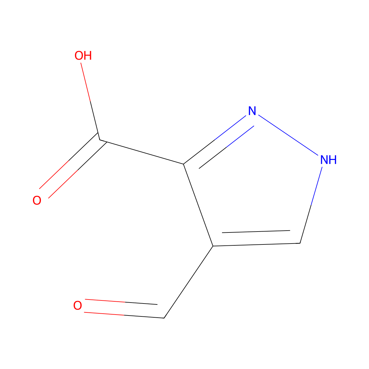 4-Formyl-1H-pyrazole-3-carboxylic acid molecular structure, CAS 35344-94-6