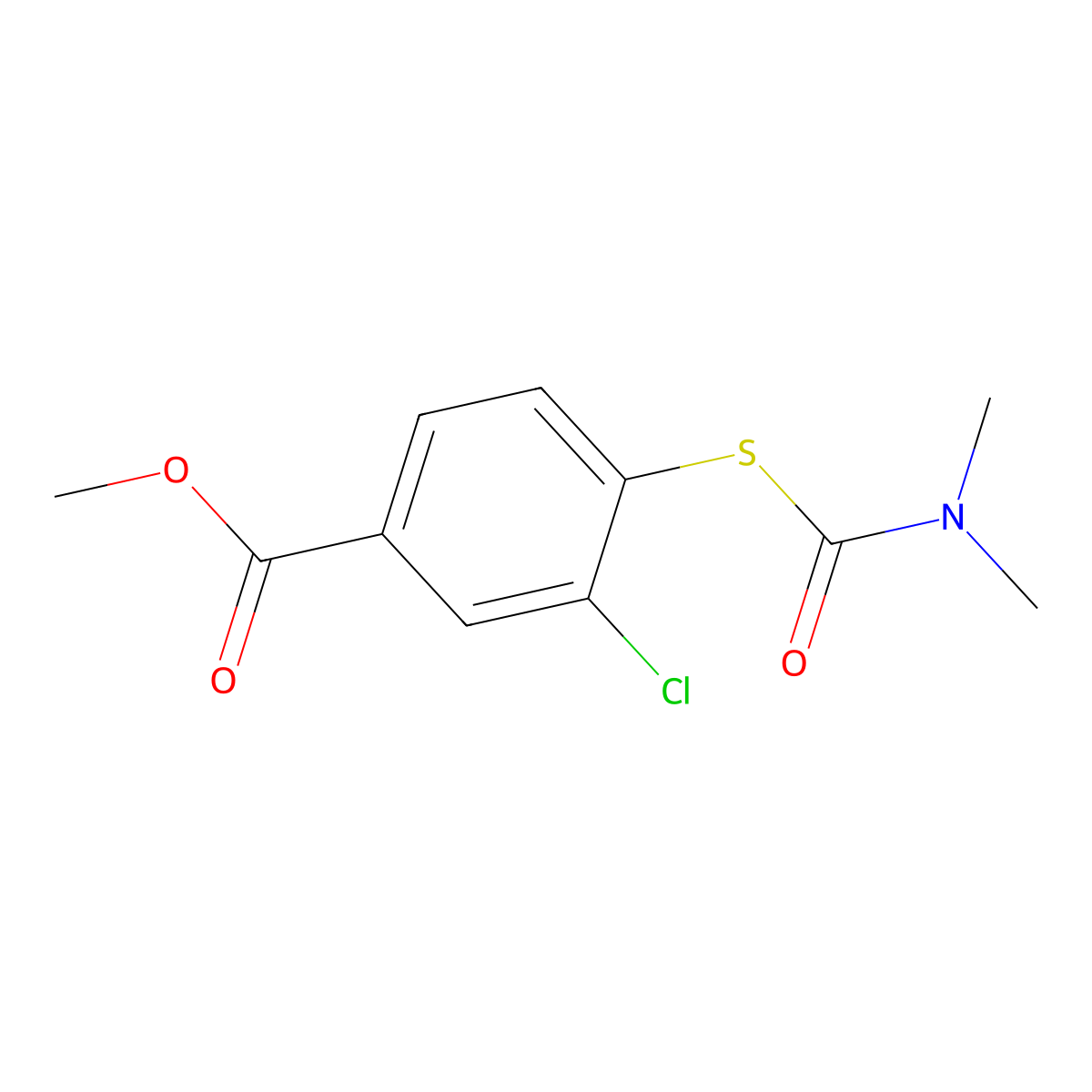 Methyl 3-chloro-4-[(dimethylcarbamoyl)sulfanyl]benzoate molecular structure, CAS 353445-88-2