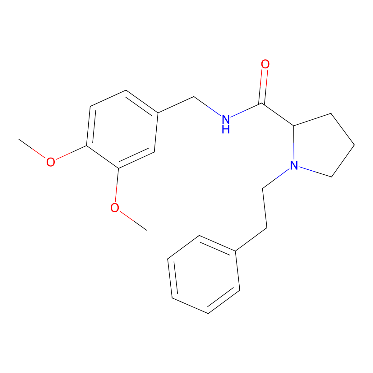 N-[(3,4-Dimethoxyphenyl)methyl]-1-(2-phenylethyl)pyrrolidine-2-carboxamide molecular structure, CAS 353450-64-3