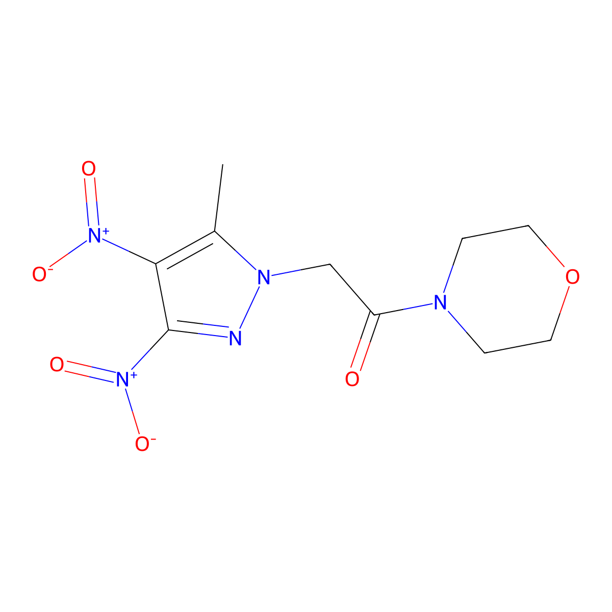 2-(5-Methyl-3,4-dinitropyrazol-1-yl)-1-morpholin-4-ylethanone molecular structure, CAS 353455-15-9