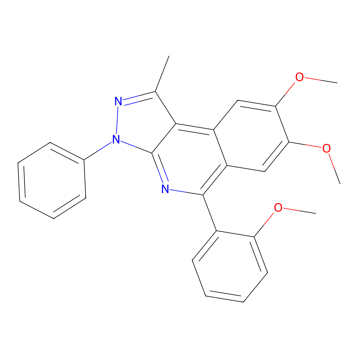 7,8-dimethoxy-5-(2-methoxyphenyl)-1-methyl-3-phenyl-3H-pyrazolo[3,4-c]isoquinoline molecular structure, CAS 353460-71-6