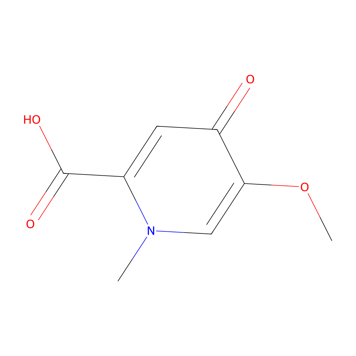 5-Methoxy-1-methyl-4-oxo-1,4-dihydropyridine-2-carboxylic acid molecular structure, CAS 353460-76-1