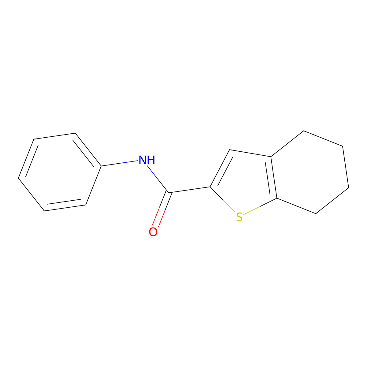 N-phenyl-4,5,6,7-tetrahydro-1-benzothiophene-2-carboxamide molecular structure, CAS 353460-91-0