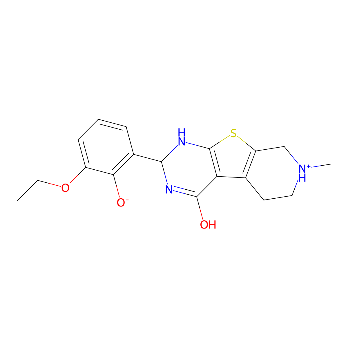 2-(3-ethoxy-2-hydroxyphenyl)-7-methyl-2,3,5,6,7,8-hexahydropyrido[4',3':4,5]thieno[2,3-d]pyrimidin-4(1H)-one molecular structure, CAS 353462-99-4