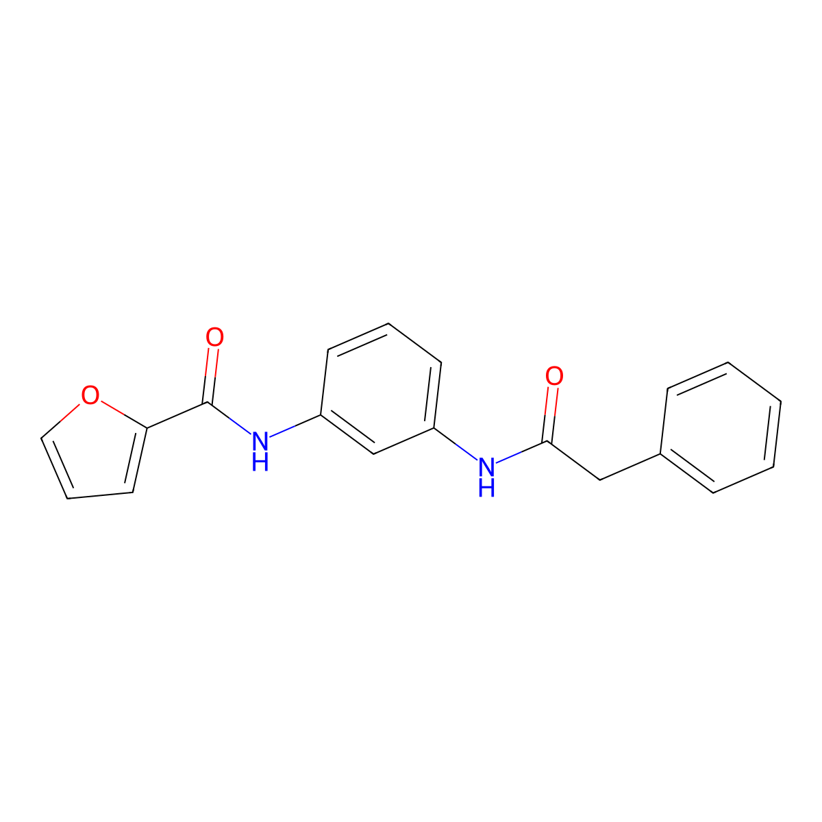 N-[3-[(2-phenylacetyl)amino]phenyl]furan-2-carboxamide molecular structure, CAS 353463-08-8