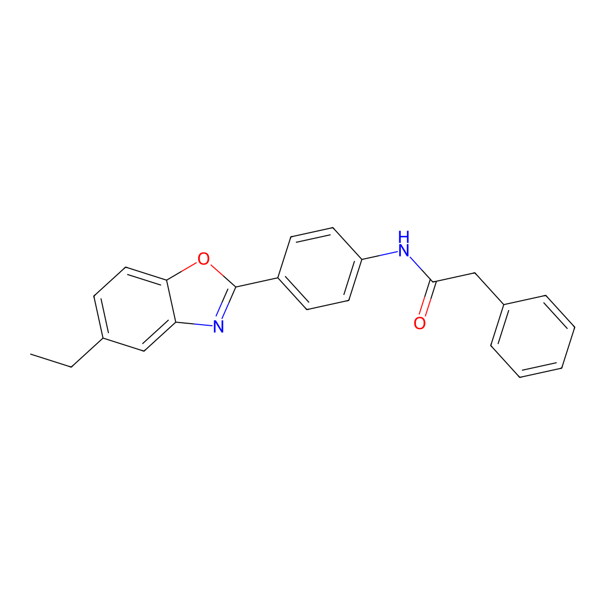 N-[4-(5-ethyl-1,3-benzoxazol-2-yl)phenyl]-2-phenylacetamide molecular structure, CAS 353463-35-1