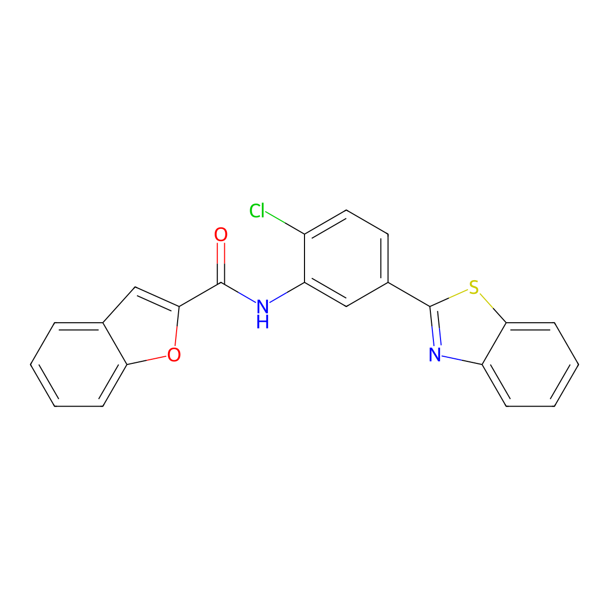 N-[5-(1,3-benzothiazol-2-yl)-2-chlorophenyl]-1-benzofuran-2-carboxamide molecular structure, CAS 353464-12-7