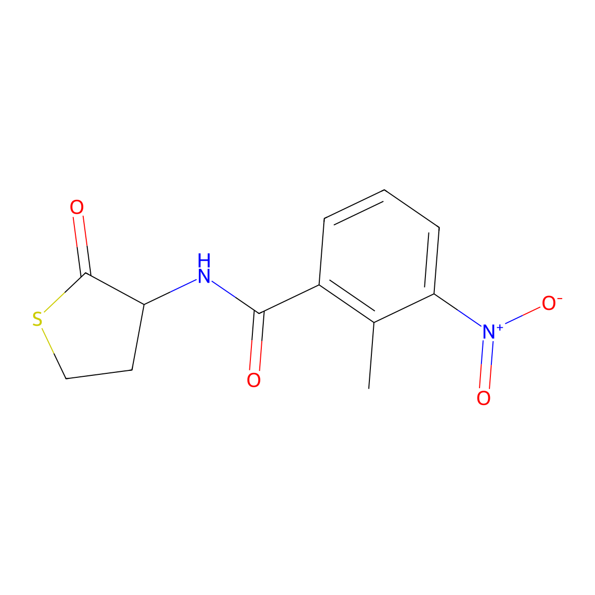 2-methyl-3-nitro-N-(2-oxothiolan-3-yl)benzamide molecular structure, CAS 353464-18-3