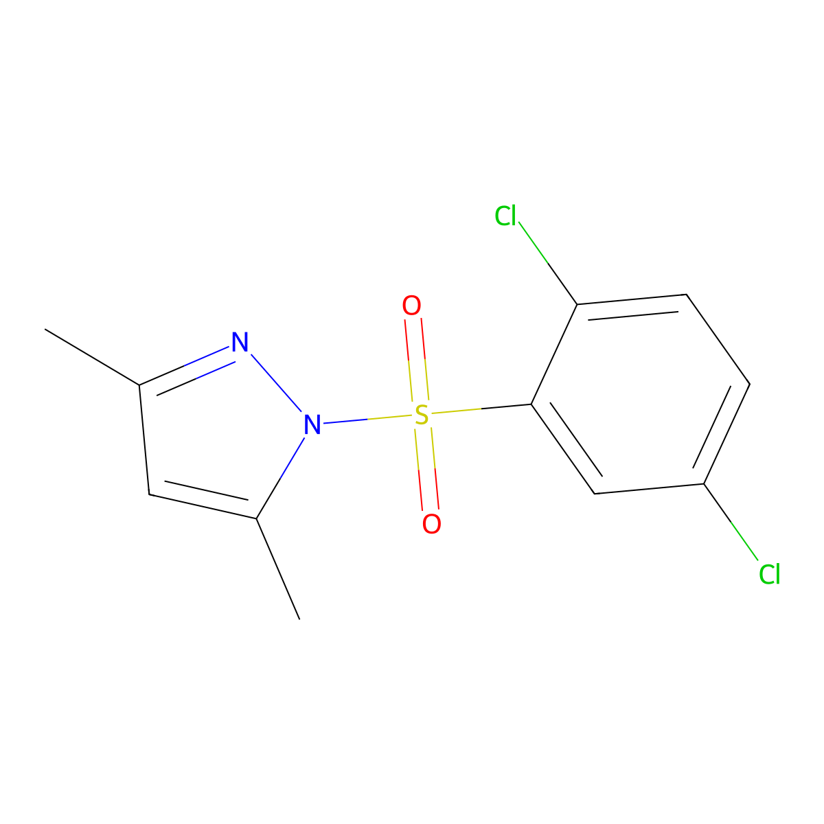1-[(2,5-dichlorophenyl)sulfonyl]-3,5-dimethyl-1H-pyrazole molecular structure, CAS 353464-22-9