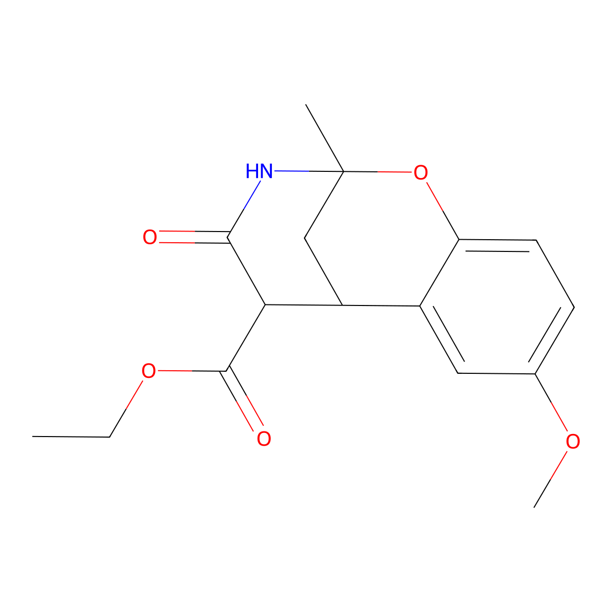 ethyl 8-methoxy-2-methyl-4-oxo-3,4,5,6-tetrahydro-2H-2,6-methano-1,3-benzoxazocine-5-carboxylate molecular structure, CAS 353464-44-5